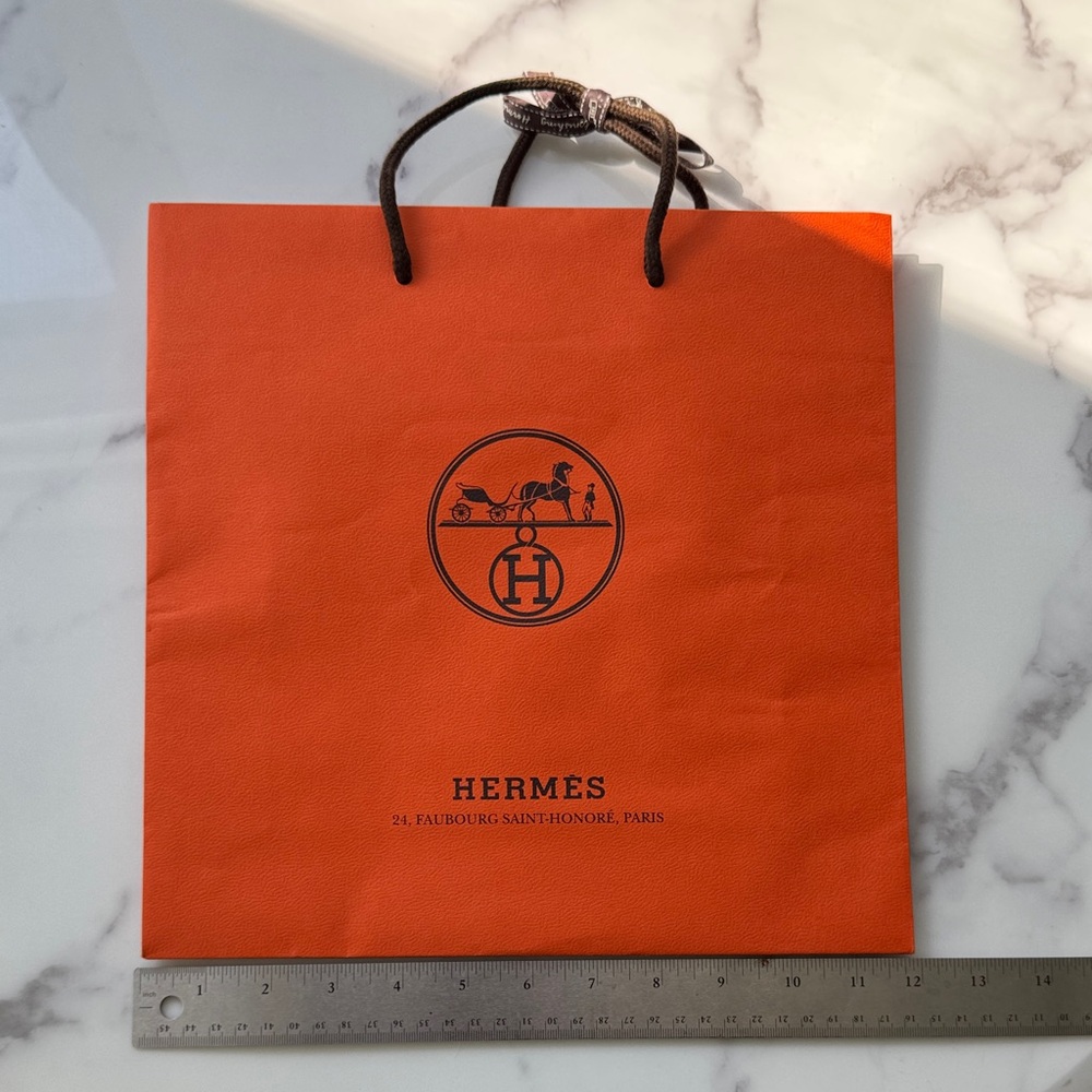 Hermes Orange Shopping Bag